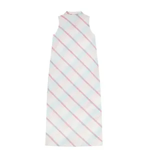 Petit Peony Kate Caftan Women's Plaid Collared Sleeveless Dress Multicolor Large thumbnail 2