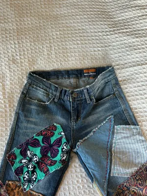 Custom Made One of a Kind Patchwork Jeans thumbnail 2