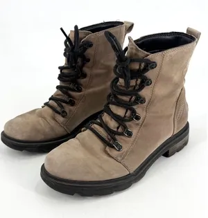 Sorel Lennox Lace Boots Womens 9 Brown Waterproof Leather Grunge NL4412-264 thumbnail 1