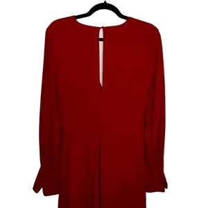 Equipment Femme Short Faun Red Twist Knot V Neck Midi Dress NWT Size 6 thumbnail 9