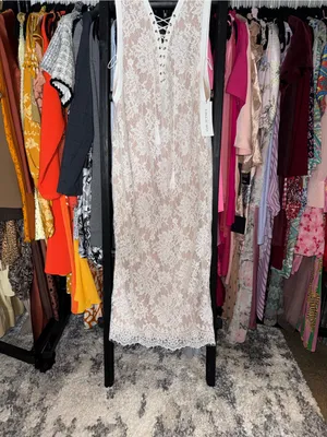 The Jetset Diaries Golden Rose White Lace Maxi Dress Womens Small New NWT thumbnail 5