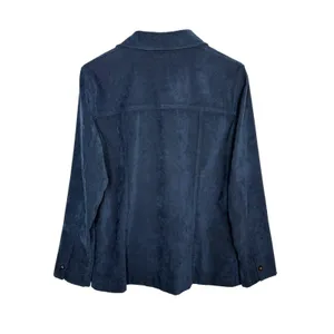 Vintage Norton‎ McNaughton Shirt Jacket Women 8 Blue Faux Suede Button Down thumbnail 3