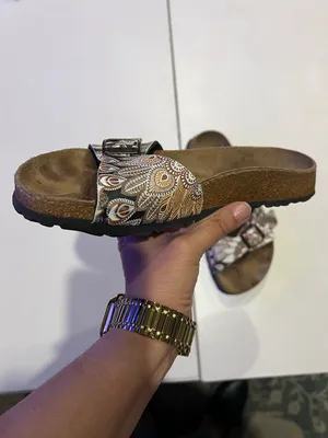Papillio by Birkenstock Madrid sandals with a peacock brown patterned strap 7 thumbnail 5