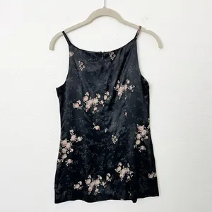 [Vintage] All That Jazz 90s Y2K Floral Satin High Neck Halter Blouse Sz Small S thumbnail 2