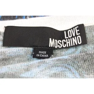 Love Moschino Womens‎ US 6 Abstract Floral Sweater Dress Blue Gray White thumbnail 7