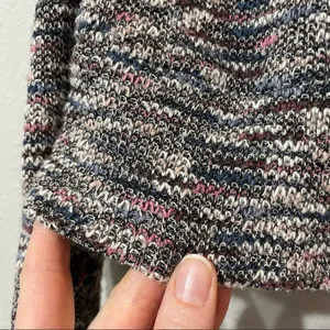 Madewell Rainbow Knit Puff Shoulder Crew Neck Sweater Womens S Boho Fall Cozy thumbnail 3