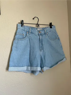 Free People We the Free Danni High Rise Short Size Small Light Wash Cuffed Roll thumbnail 7