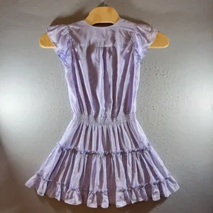 23 | PINCH‎ Boho Ruffle Smocked Tiered Flutter Sleeve Mini Dress Purple Womens S thumbnail 2