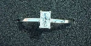 0.40 CT Radiant Moissanite Adjustable Ring – S925 Sterling Silver thumbnail 1