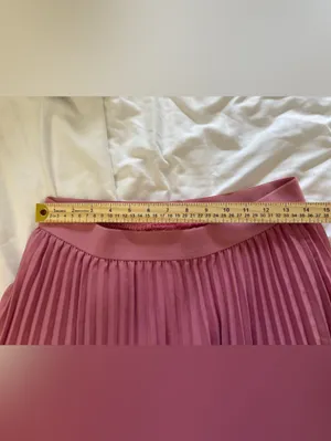 Kate Kaspin Women's High Elastic Waist Pleated Midi A-Line Swing Skirt Pink Larg thumbnail 7