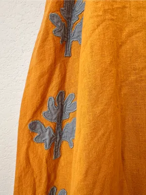 Zara Yellow Floral Applique Cotton Linen Sleeveless Dress Small Limited Edition thumbnail 7