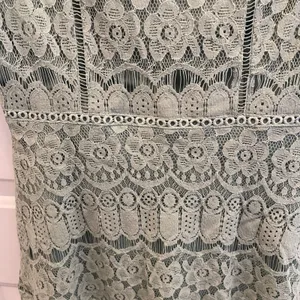 Altar'd State Sage Green Lace‎ Mini Dress Crochet Floral Boho Womens L Romantic thumbnail 4