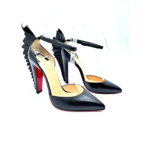 Christian Louboutin Black Fadonna Ruffle Wing Heels Pumps EU 36 thumbnail 8