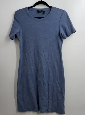 Theory Cherry B3 Sterling Rib Knit T Shirt Mini Dress Blue Melange M thumbnail 1