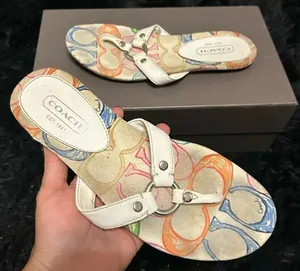 COACH white sandals flip flops shoes women’s 6.5 thumbnail 1