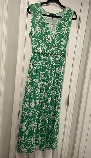 NWT Harper 241 Size S Green Wrap Top Braided Elastic Waist Sleeveless Maxi Dress thumbnail 1