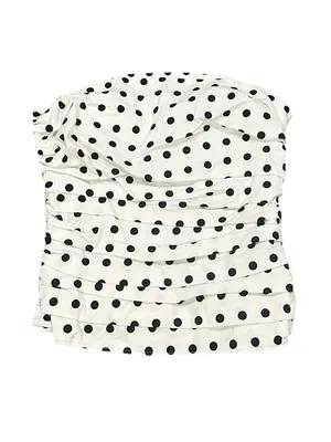 Reformation Polkadot Orion Ruched Strapless White Black Corset Top Size 6 thumbnail 2