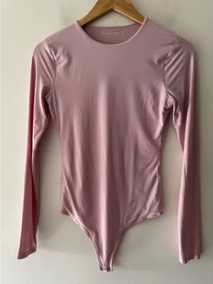 Abercrombie‎ & Fitch Soft Baby Pink High Neck Long Sleeve Bodysuit thumbnail 1