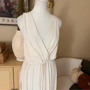 L*SPACE Cream Kenzie Dress Cover up Open‎ Sides Midi Size Large thumbnail 5
