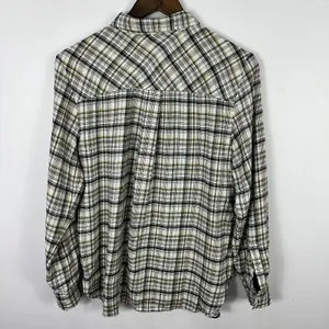 LOFT Plaid Button Down Shirt Women Medium Long Sleeve Preppy Academia Cottage‎ thumbnail 6