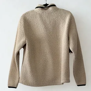 PINK Victoria's Secret Sherpa Fleece Quarter Zip Pullover Cream Tan Small thumbnail 2