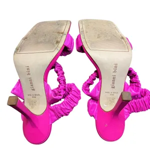 Gianni Bini Shoes‎ Womens Size 8.5 Pink Vanya Ruched Strappy Square Toe Sandals thumbnail 9