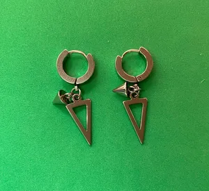 Titanium Steel Spike Dangle Drop Earrings for Men Women,Punk Hip Hop Earrings thumbnail 2