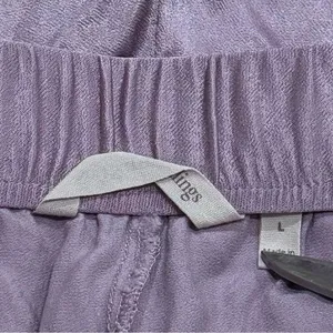 Soft Surroundings Lavender Satin Pocket Drawstring Pants Career Comfort Chic L thumbnail 5