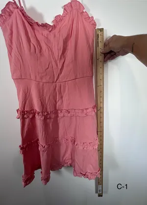 Trixxi Francesca’s Size S Blush Pink Tiered Ruffle Mini Dress thumbnail 7