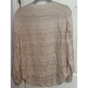 Veronica Beard Silk Blouse‎ Sz 8 Pink Blush Nordic Loop Buttons Quiet Luxury EUC thumbnail 3