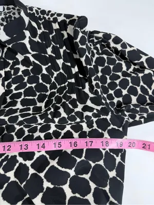 Topshop Safari Animal Leopard‎ Print Tie Waist Shirt Dress Puff Sleeve Womens 6 thumbnail 4