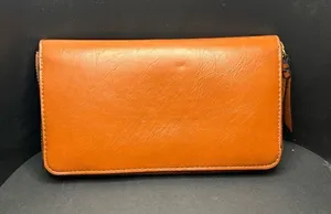 Universal Threads Tan Brown Faux Leather Full Zip Clutch Wallet thumbnail 1