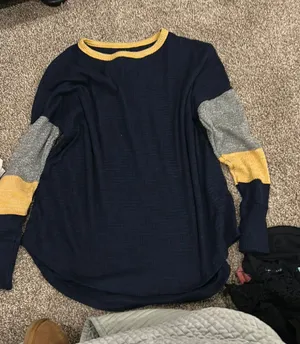SO Navy Sweater Striped knit long sleeve. XL thumbnail 1