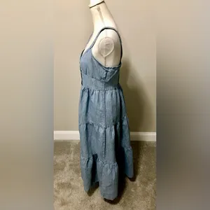 NWT Levi’s Sabine denim tiered Prairie dress thumbnail 6