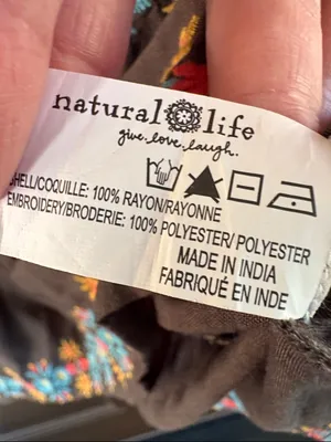 EUC NATURAL LIFE Embroidered Crop Top Size XL thumbnail 7