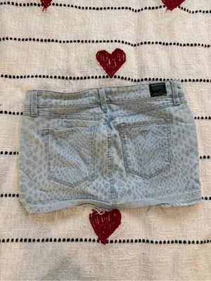 Guess Light Blue Animal Print Denim Mini Skirt thumbnail 3