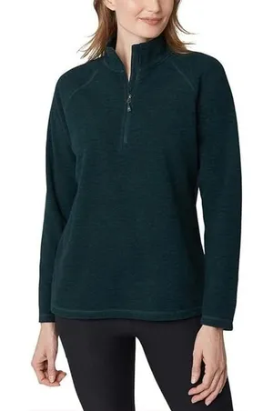 Eddie Bauer Women's Size Small Green Half‎ Zip Fleece Pullover Sweater thumbnail 1