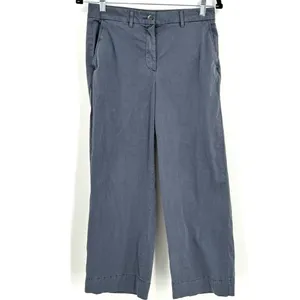Elizabeth and James Chino Trousers Womens 4 Blue Grey Cropped Wide Leg Minimal thumbnail 2