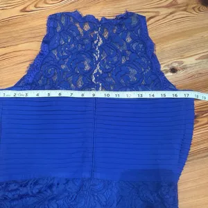 Tadashi Shoji Dress Sz 12 Blue Floor Length Mother of Bride/Groom Bridesmaid EUC thumbnail 3