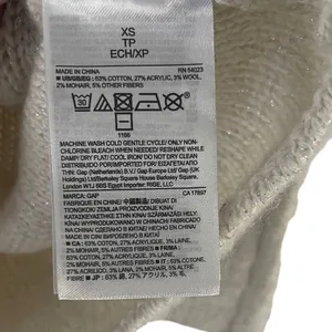Gap Womens XS V-Neck Sweater‎ Beige Oatmeal Metallic Shimmer Cotton Wool Blend thumbnail 5