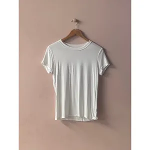 Classic White Round Neck Modal Blend T-Shirt Size S EUC thumbnail 3