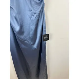 Lulus Purely Elegant Slate Blue Satin Twist Back Maxi Dress Long Formal XL NWT thumbnail 7