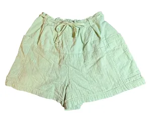Free People Mint Green Cotton Gauze Drawstring Shorts S 27" Relaxed Boho Summer thumbnail 1