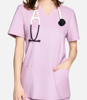 NWT Lambda Acadia Stella Every Day Scrub Top M Pink Lilac Size M thumbnail 1