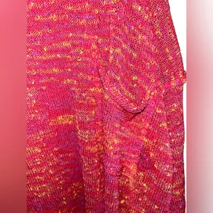Easel Pink Confetti Knit Fringe Sweater size large thumbnail 3