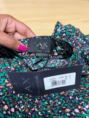AX Paris Floral High Neck‎ Balloon Sleeve Blouse Size 6 NWT thumbnail 8