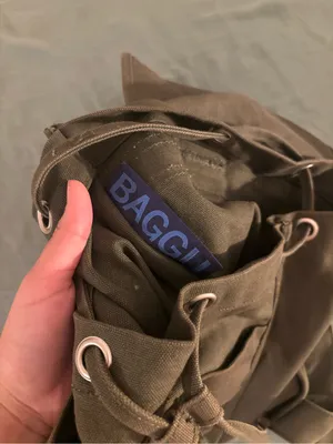 BAGGU Drawstring Backpack in olive green thumbnail 5