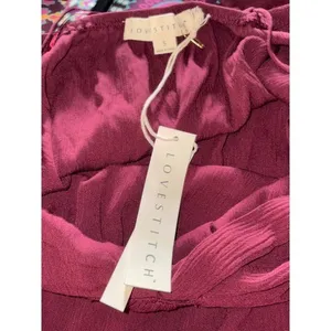 Burgundy Open Back Maxi Dress‎ V-Neck Twist Front Ruffle Hem Wine Boho Summer thumbnail 9