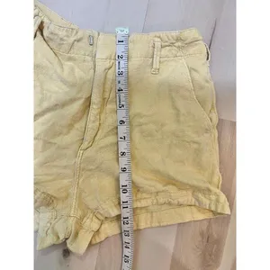 Abercrombie & Fitch Women Small Butter Yellow Linen Blend Shorts Coastal Retro thumbnail 7