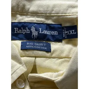 Polo Ralph Lauren Button-Front Yellow Shirt XXL Big‎ Tall F-113 thumbnail 2